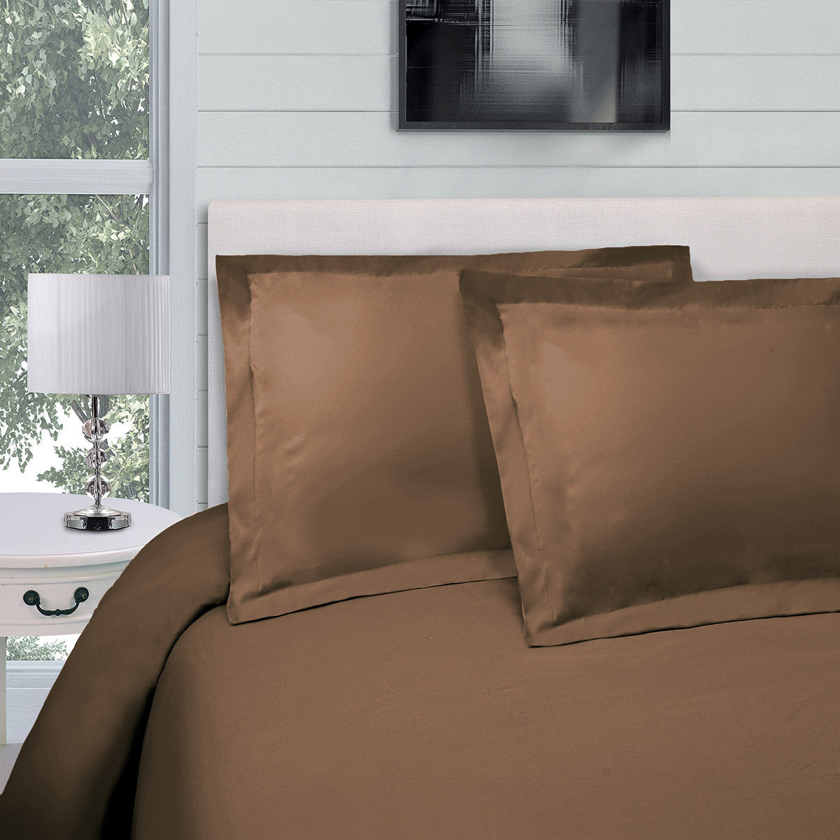 Taupe Twin Cotton Blend 300 Thread Count Washable Duvet Cover Set-Down Comforters and Duvets-DECOROLALA