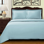 Light Blue Queen Cotton Blend 400 Thread Count Washable Duvet Cover Set-Down Comforters and Duvets-DECOROLALA