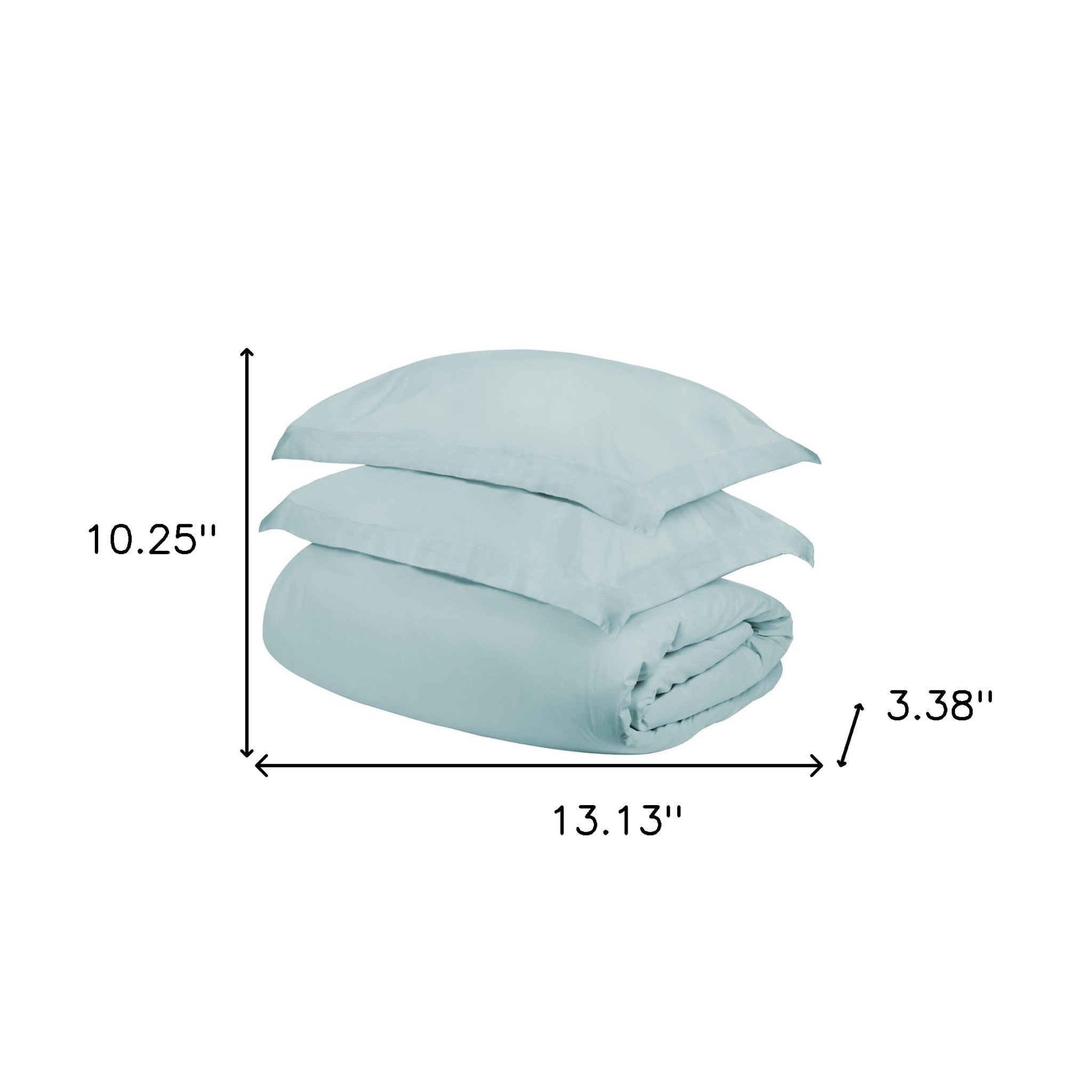 Light Blue Queen Cotton Blend 400 Thread Count Washable Duvet Cover Set-Down Comforters and Duvets-DECOROLALA