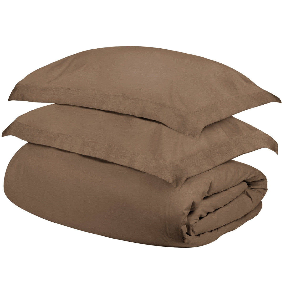 Taupe Twin Cotton Blend 400 Thread Count Washable Duvet Cover Set-Down Comforters and Duvets-DECOROLALA