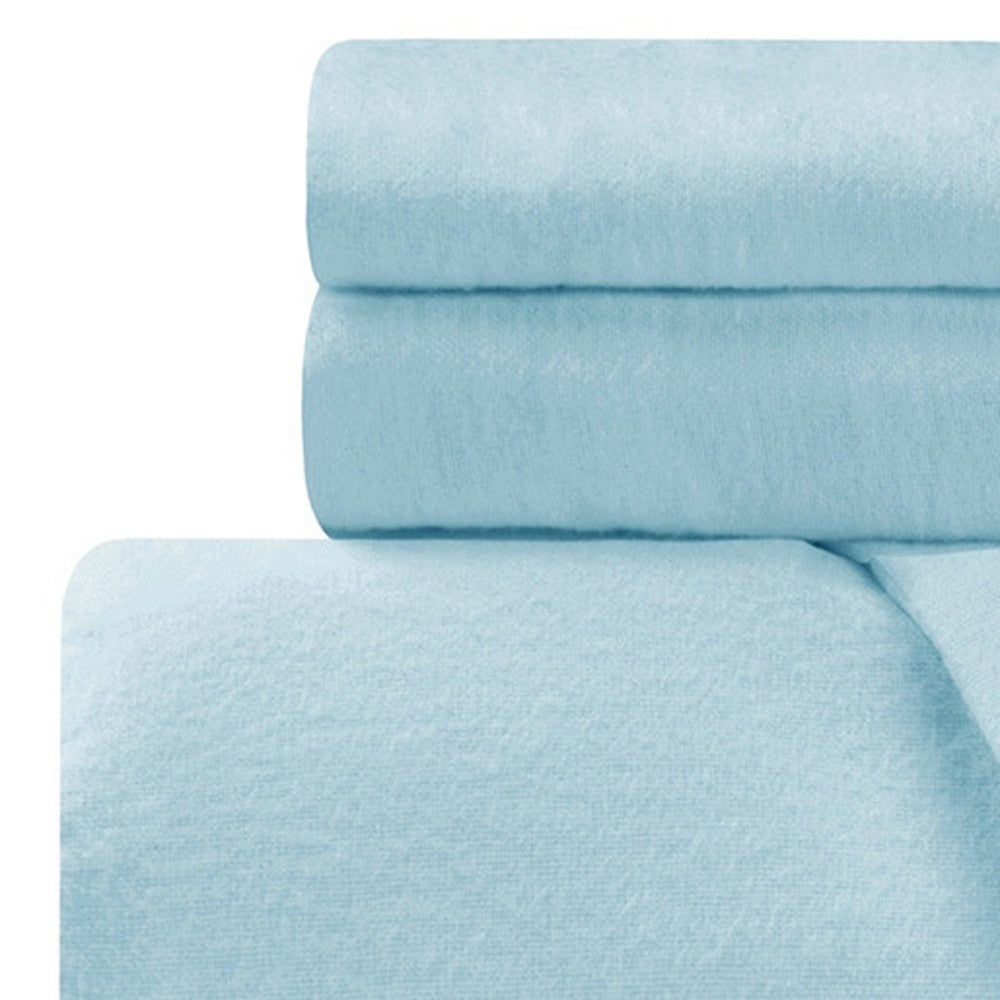 Light Blue King Cotton Blend 0 Thread Count Washable Duvet Cover Set-Down Comforters and Duvets-DECOROLALA