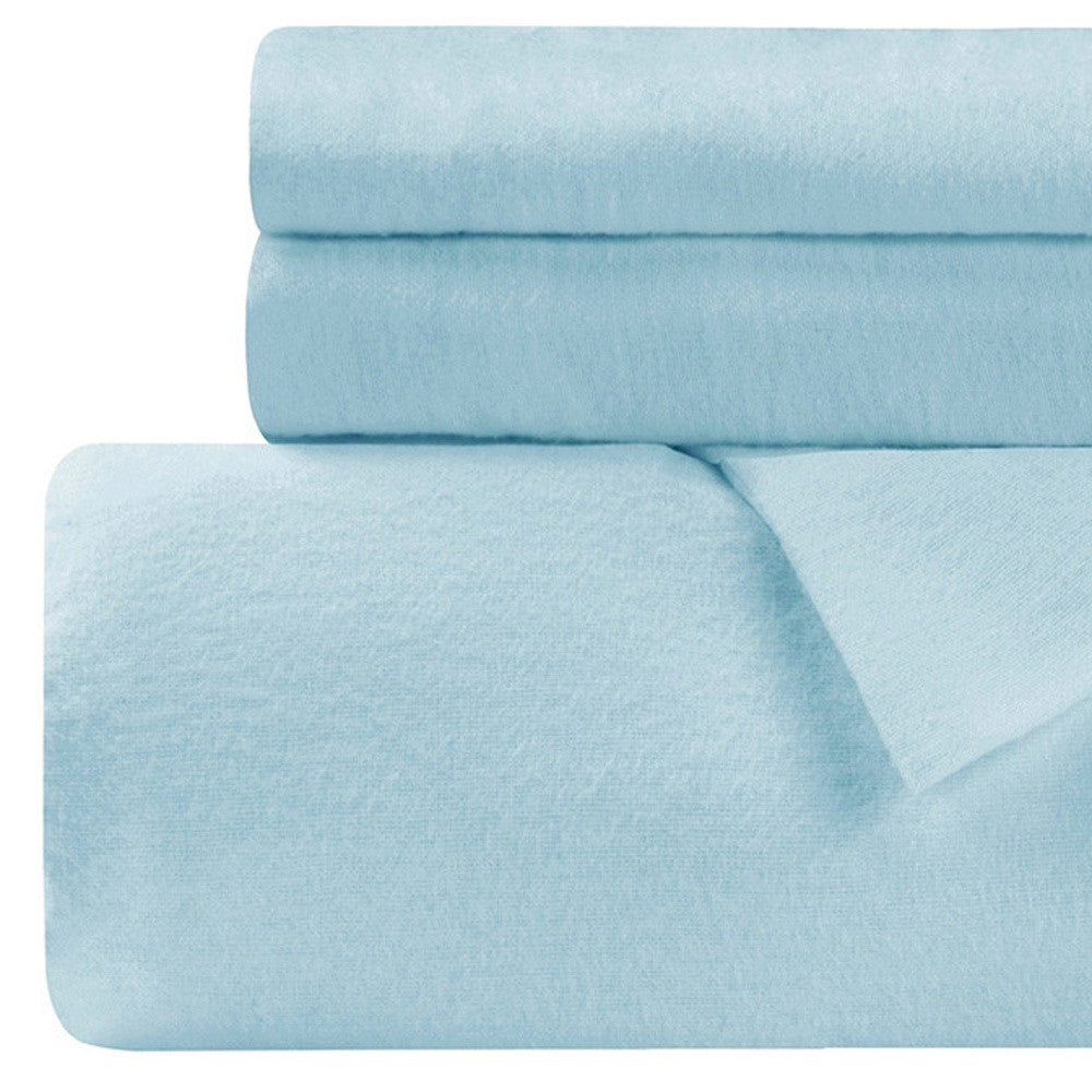 Light Blue King Cotton Blend 0 Thread Count Washable Duvet Cover Set-Down Comforters and Duvets-DECOROLALA
