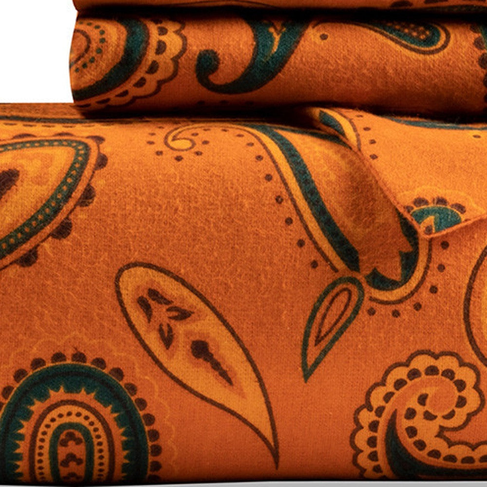Blue and Orange Queen Cotton Blend 0 Thread Count Washable Duvet Cover Set-Down Comforters and Duvets-DECOROLALA