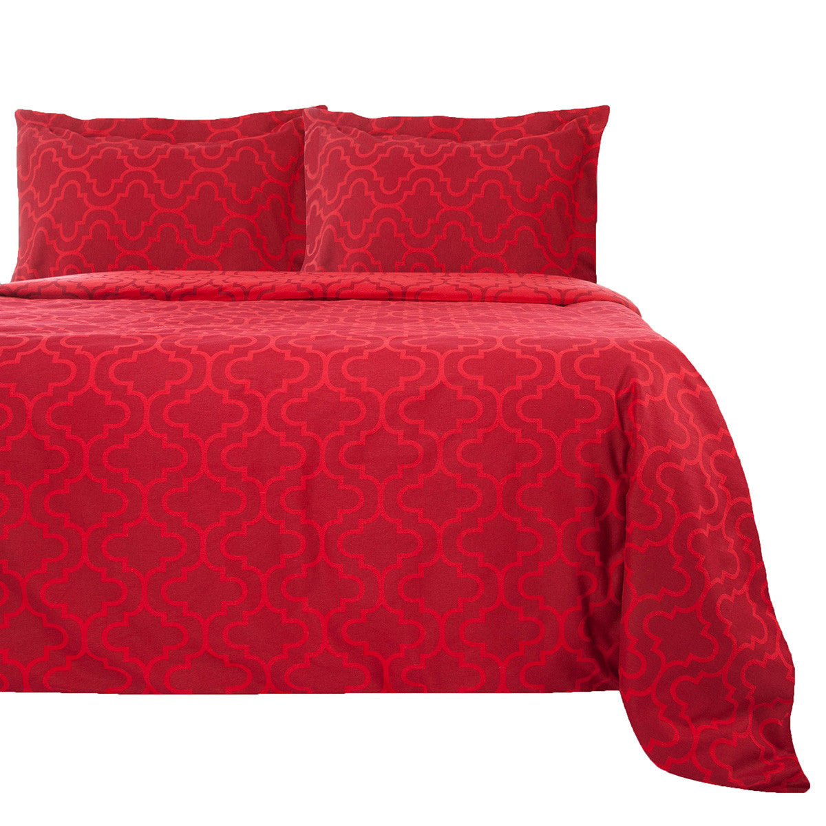 Burgundy King Cotton Blend Thread Count Washable Duvet Cover Set-Down Comforters and Duvets-DECOROLALA
