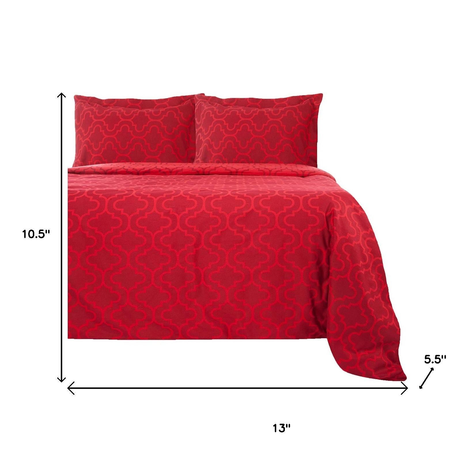 Burgundy King Cotton Blend Thread Count Washable Duvet Cover Set-Down Comforters and Duvets-DECOROLALA