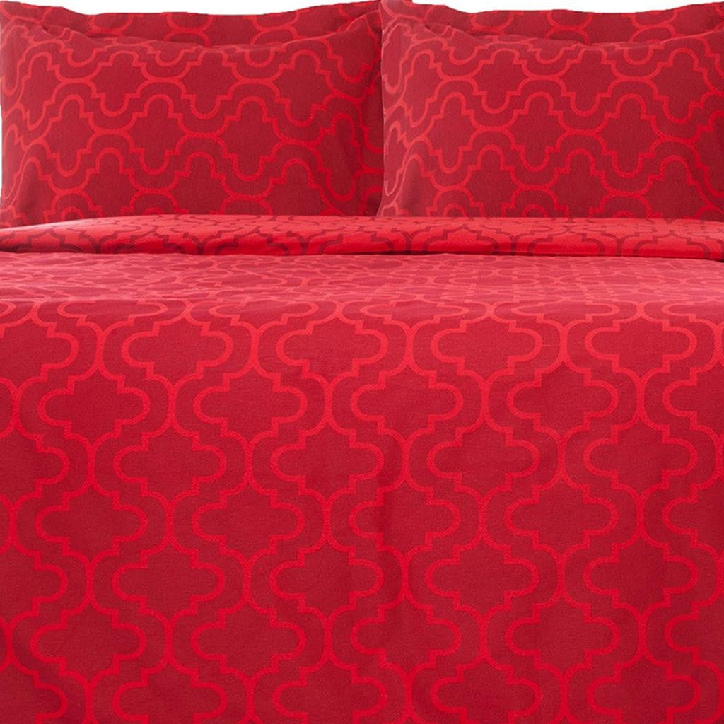Burgundy King Cotton Blend Thread Count Washable Duvet Cover Set-Down Comforters and Duvets-DECOROLALA