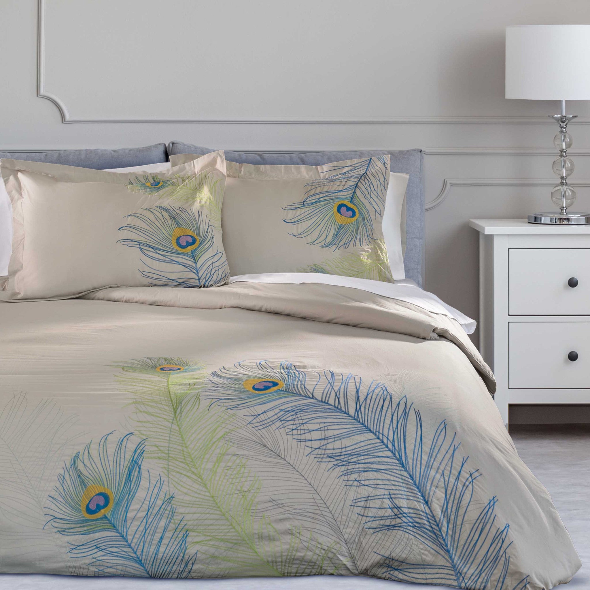 Blue and White King 100% Cotton 200 Thread Count Washable Duvet Cover Set-Down Comforters and Duvets-DECOROLALA