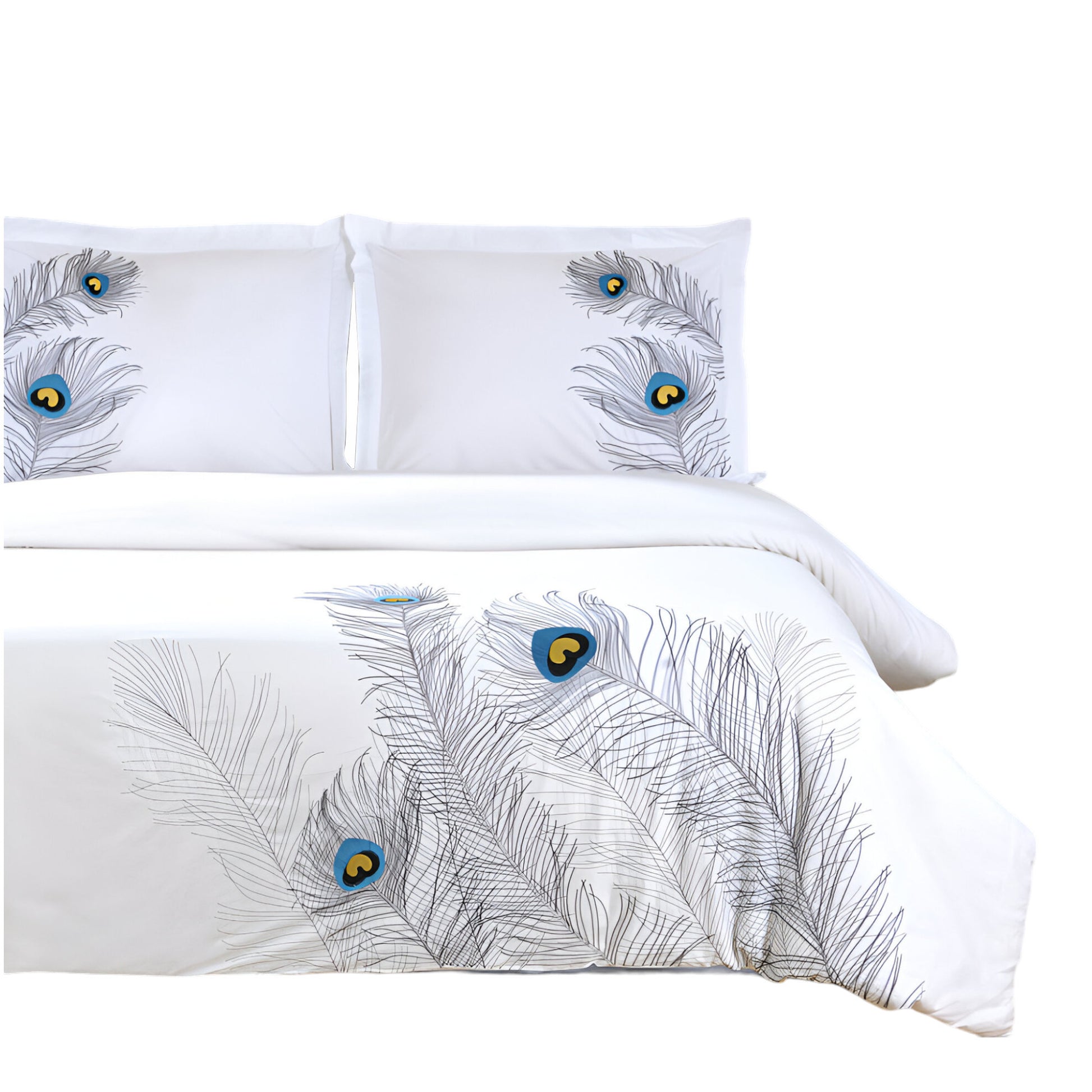 Blue and White King 100% Cotton 200 Thread Count Washable Duvet Cover Set-Down Comforters and Duvets-DECOROLALA