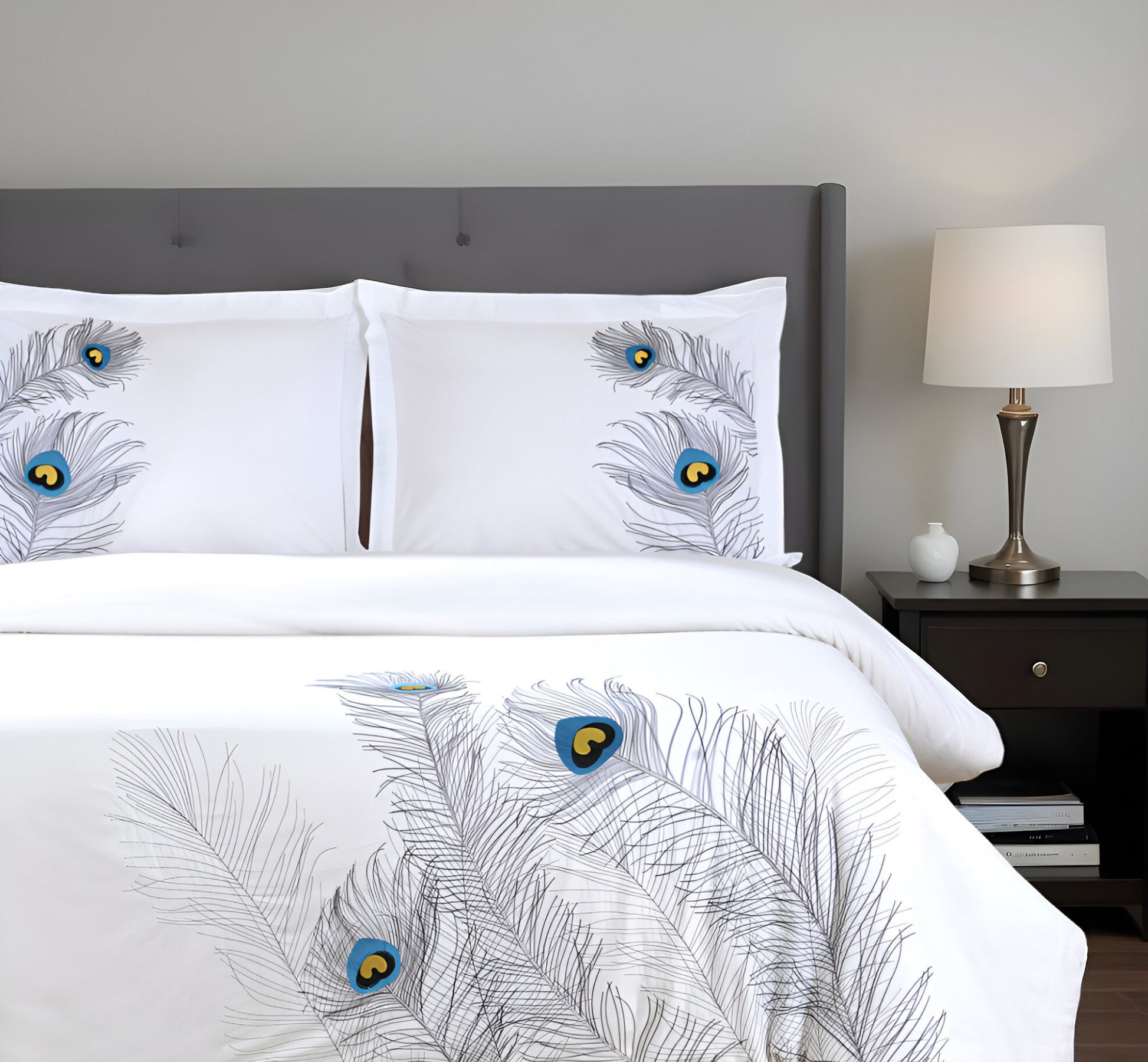 Blue and White King 100% Cotton 200 Thread Count Washable Duvet Cover Set-Down Comforters and Duvets-DECOROLALA
