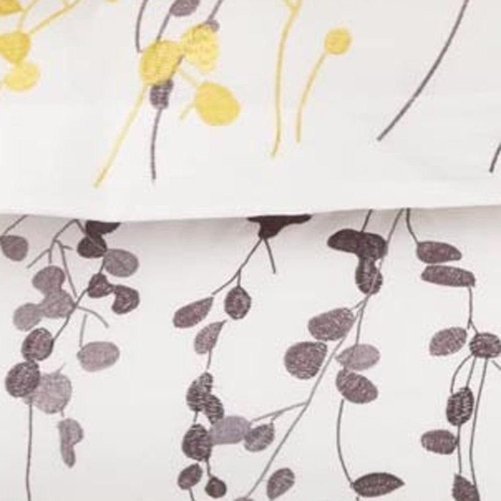 Purple and White Queen 100% Cotton 200 Thread Count Washable Duvet Cover Set-Down Comforters and Duvets-DECOROLALA