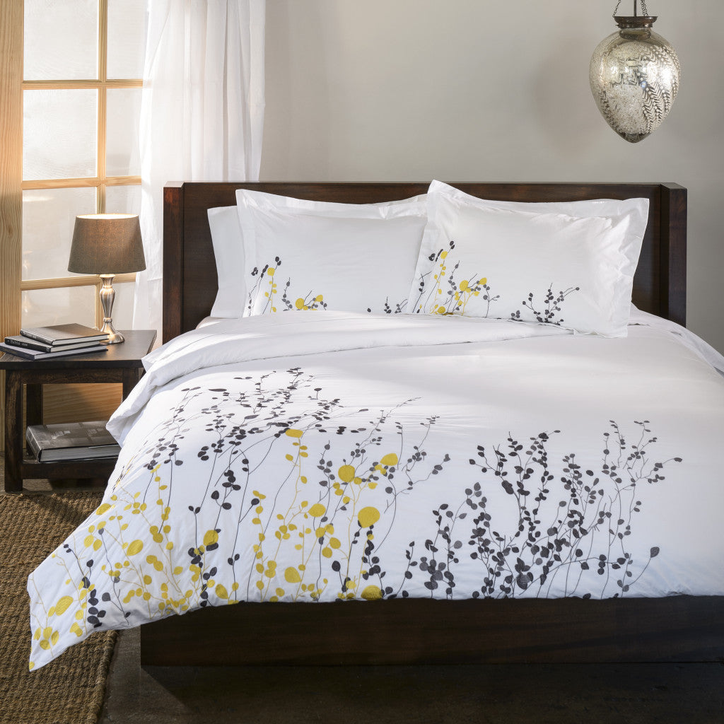 Purple and White Queen 100% Cotton 200 Thread Count Washable Duvet Cover Set-Down Comforters and Duvets-DECOROLALA