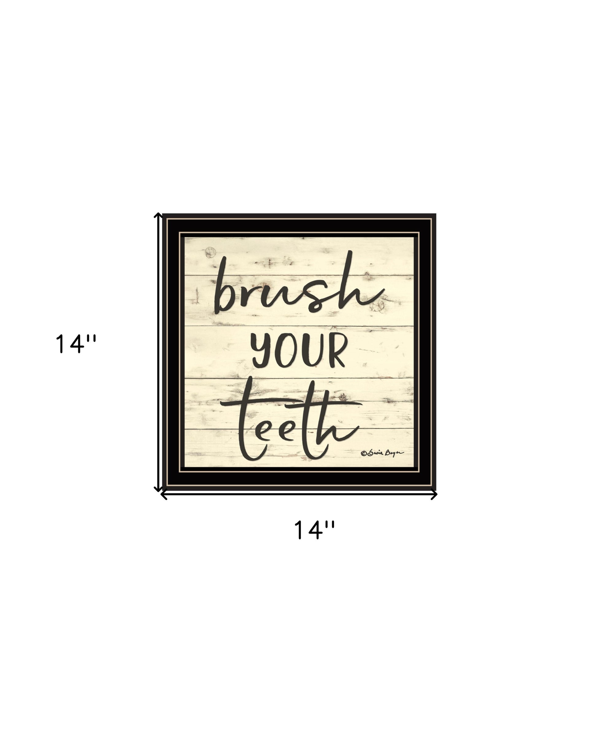 Brush your Teeth Black Framed Print Bathroom Wall Art-3