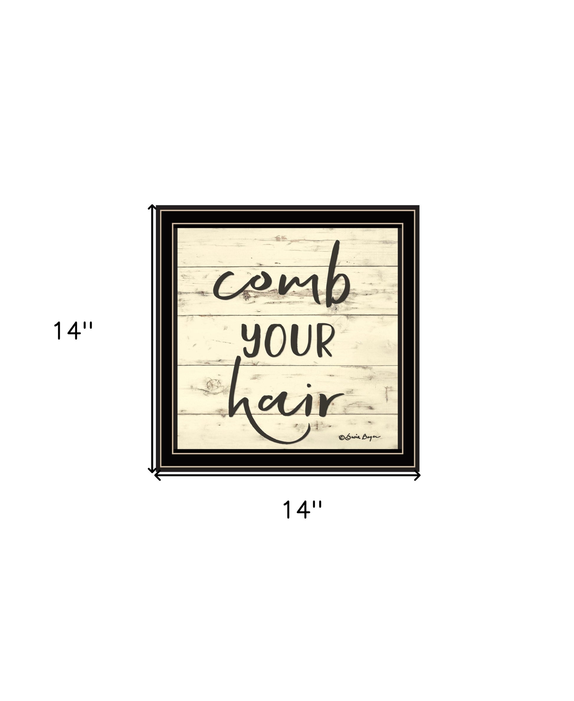Comb Your Hair Black Framed Print Bathroom Wall Art-5