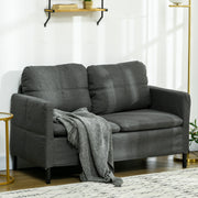 53" 2 Seat Sofa - Dark Grey, Steel Legs, Comfortable, Small Space-Sofas-DECOROLALA