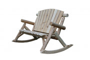 53" X 42" X 40" Natural Wood Rocking Loveseat-Outdoor Chairs-DECOROLALA