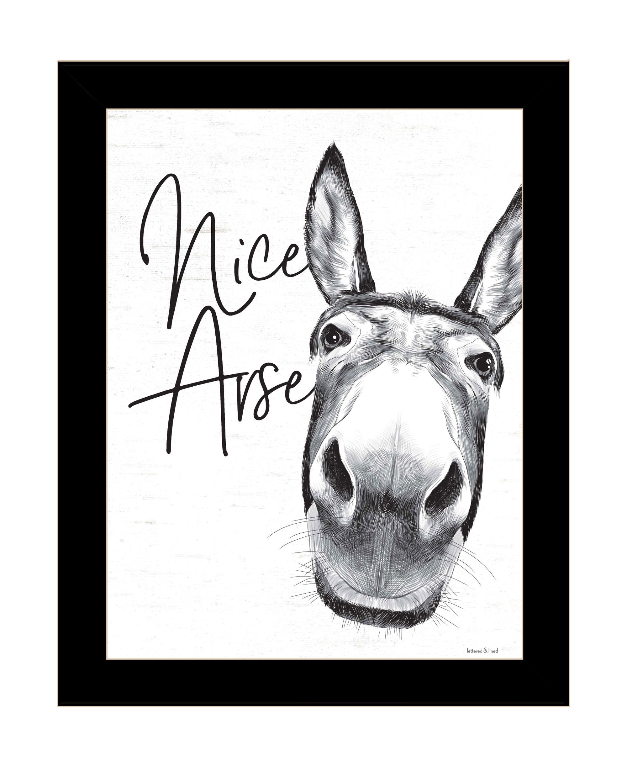 Nice Arse Black Framed Print Bathroom Wall Art-1