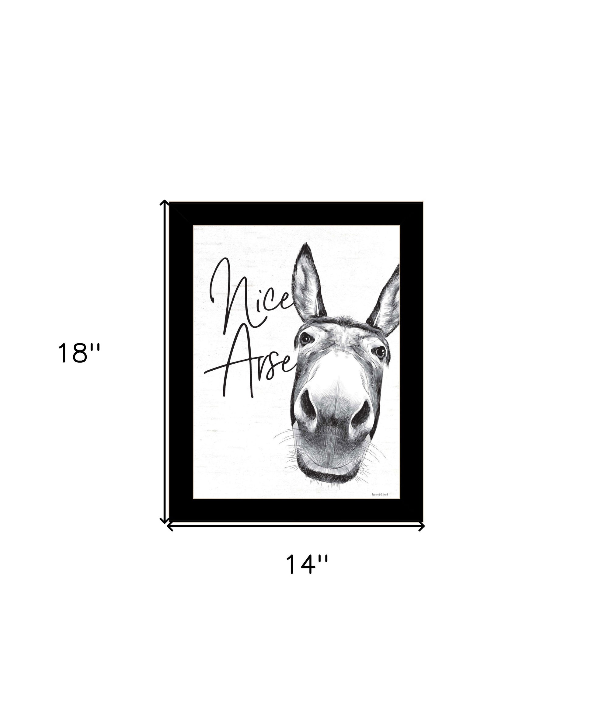 Nice Arse Black Framed Print Bathroom Wall Art-3