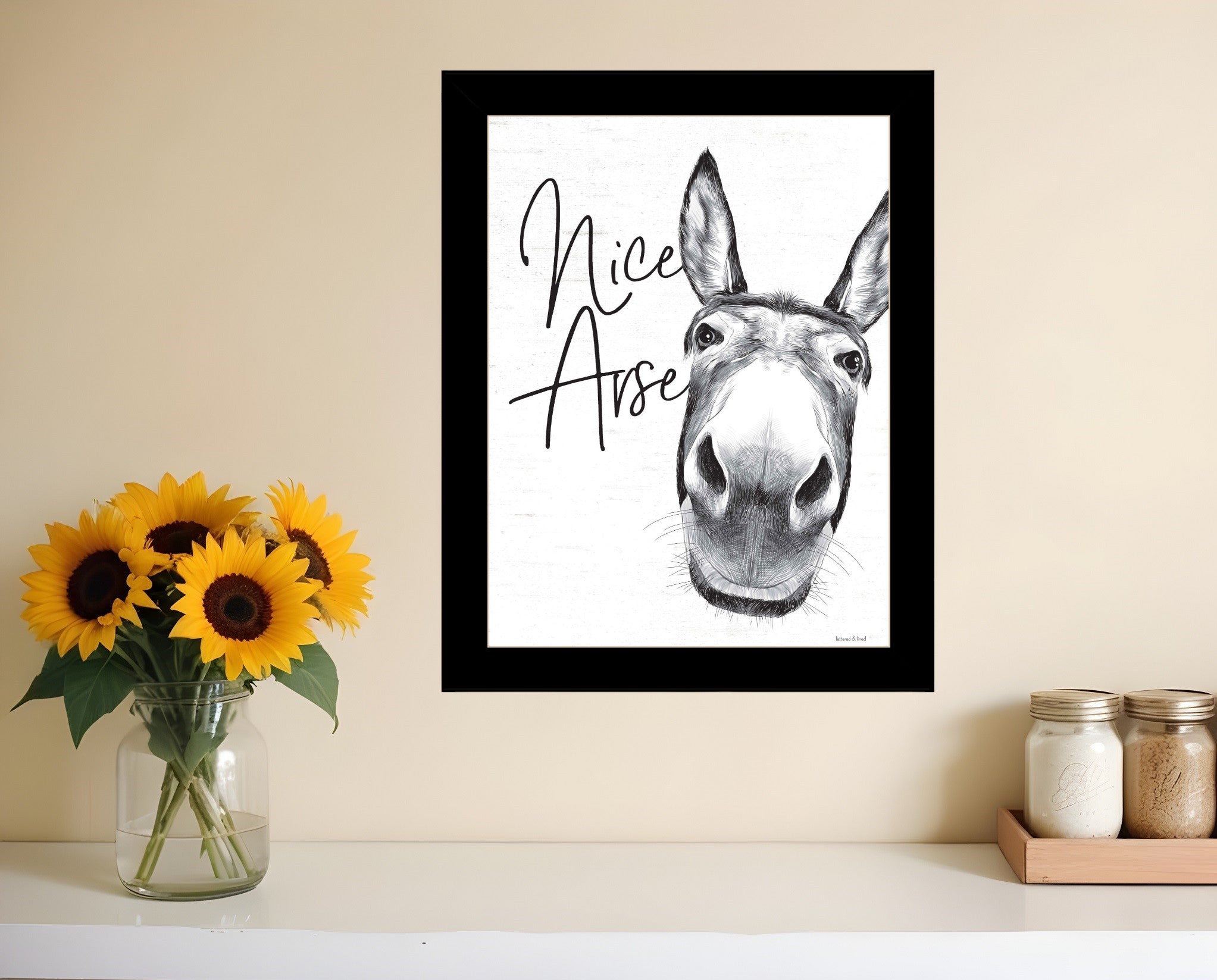 Nice Arse Black Framed Print Bathroom Wall Art-0