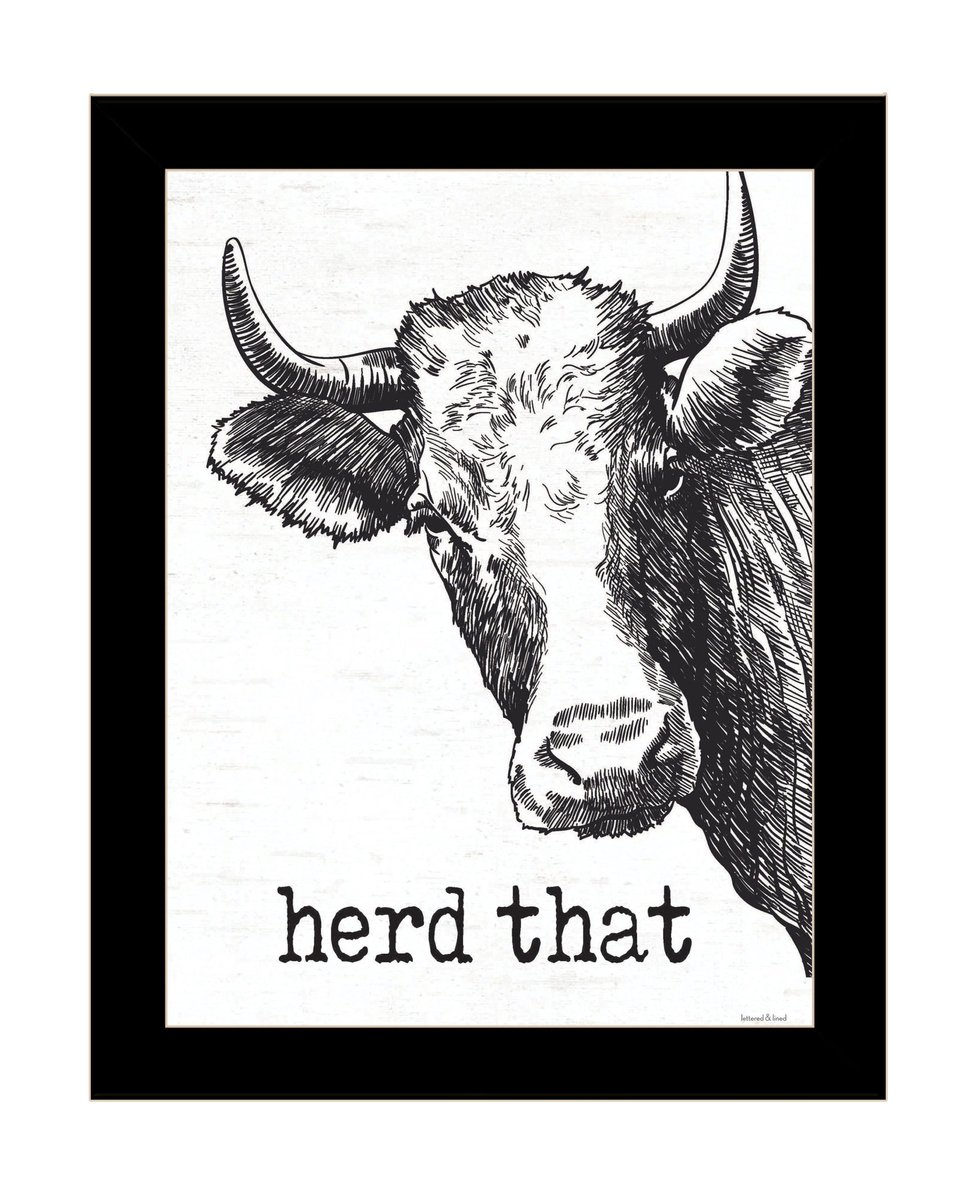 Herd That Black Framed Print Bathroom Wall Art-1