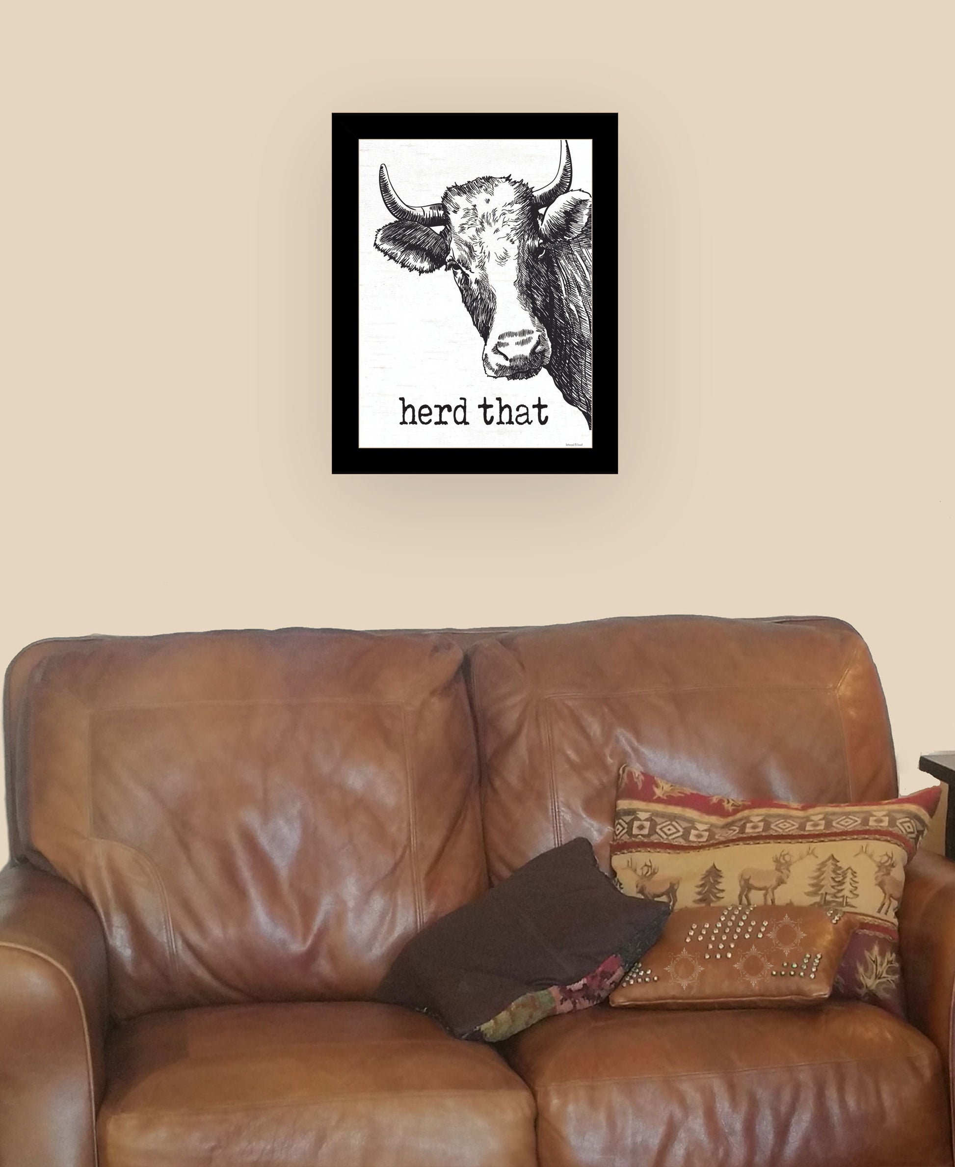 Herd That Black Framed Print Bathroom Wall Art-2