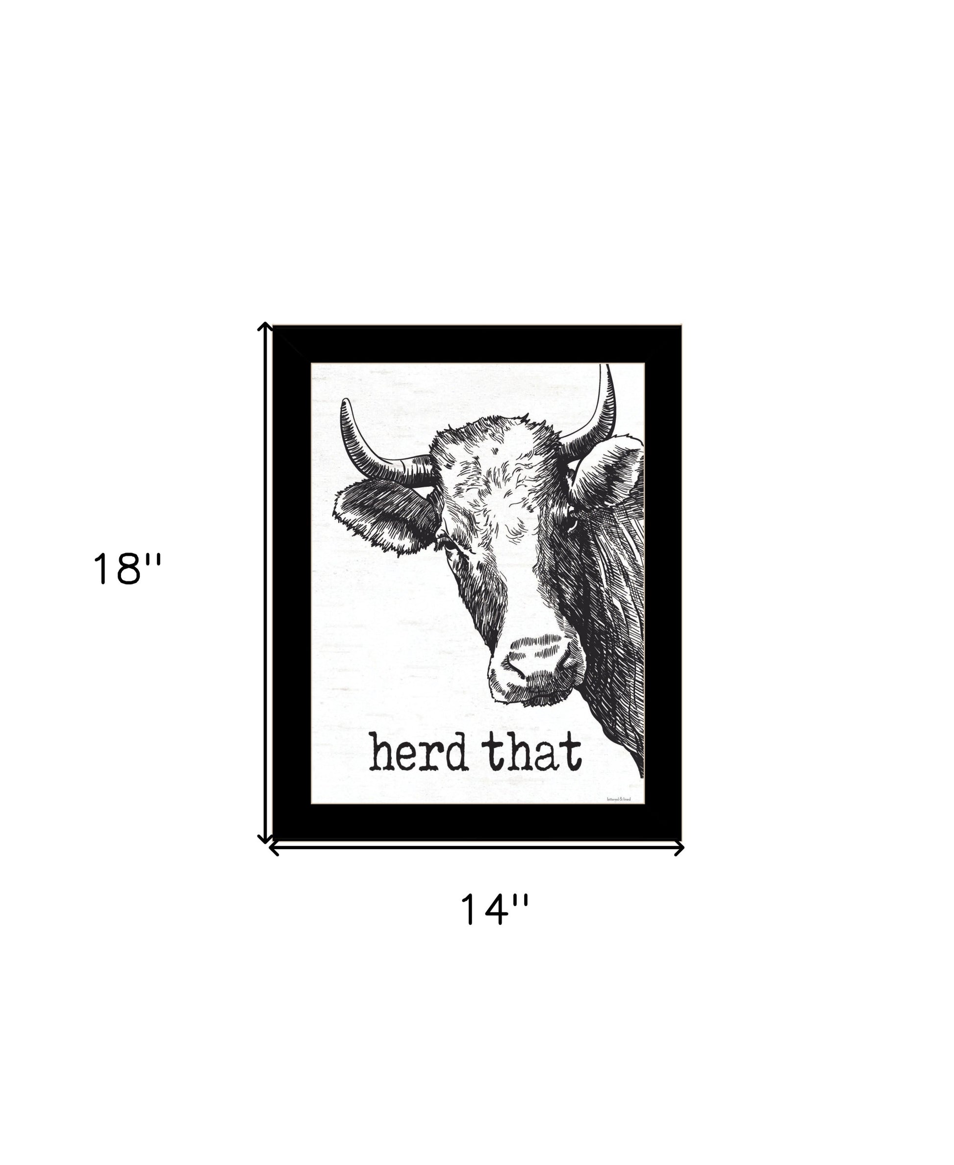 Herd That Black Framed Print Bathroom Wall Art-3