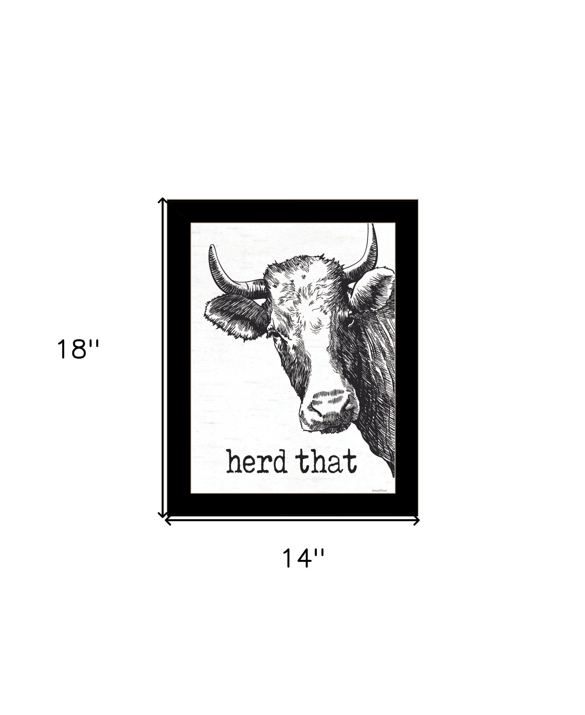 Herd That Black Framed Print Bathroom Wall Art-3