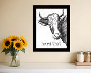Herd That Black Framed Print Bathroom Wall Art-0