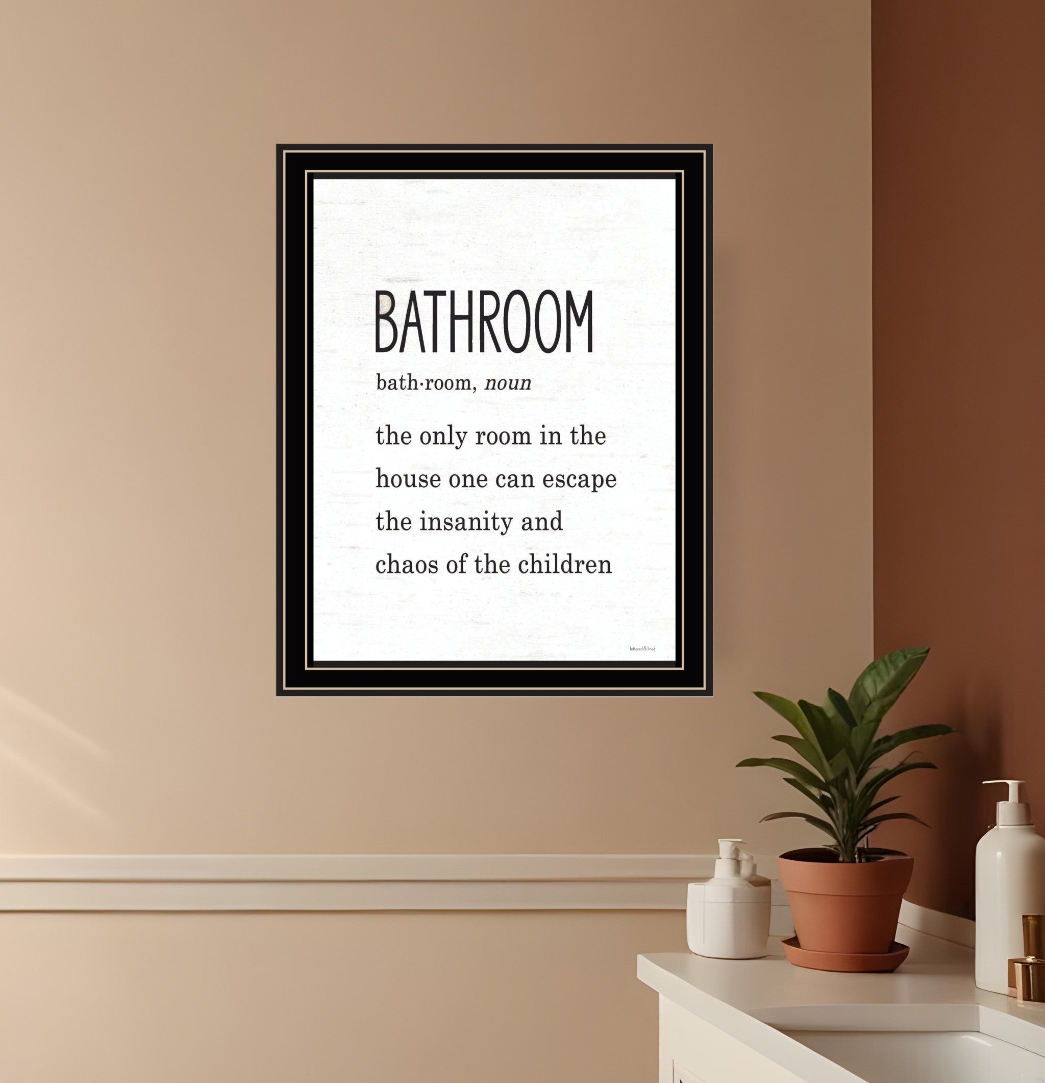 Bathroom Escape Black Framed Print Bathroom Wall Art-0