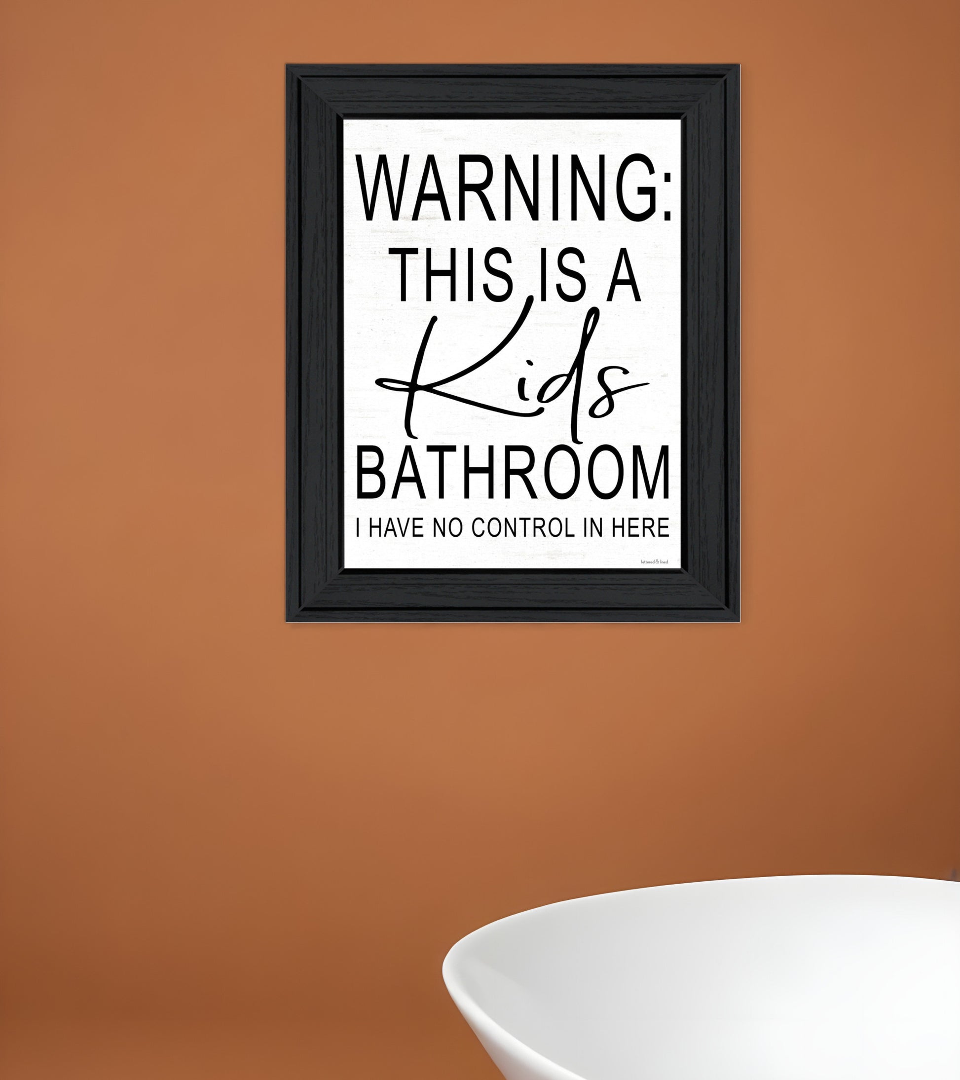 Kids Bathroom Black Framed Print Bathroom Wall Art-0