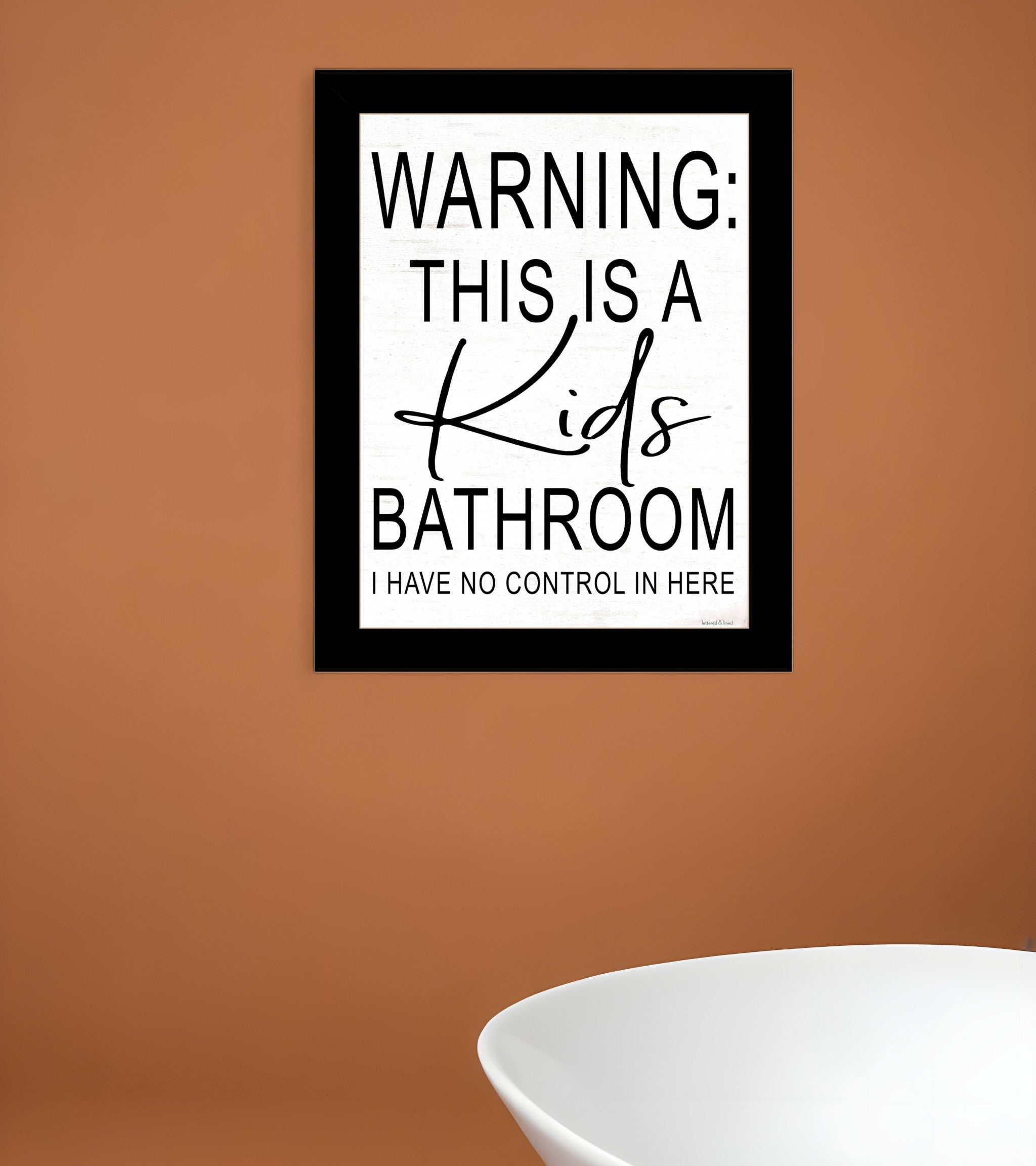 Kids Bathroom Black Framed Print Bathroom Wall Art-0