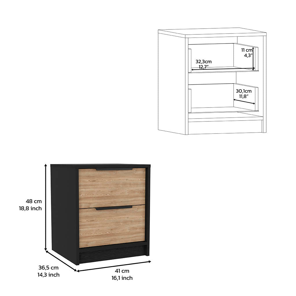 Three Piece Brown and Black Bedroom Set-Bedroom Furniture Sets-DECOROLALA