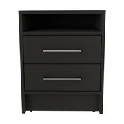 Two Piece Black and Gray Bedroom Set-Bedroom Furniture Sets-DECOROLALA