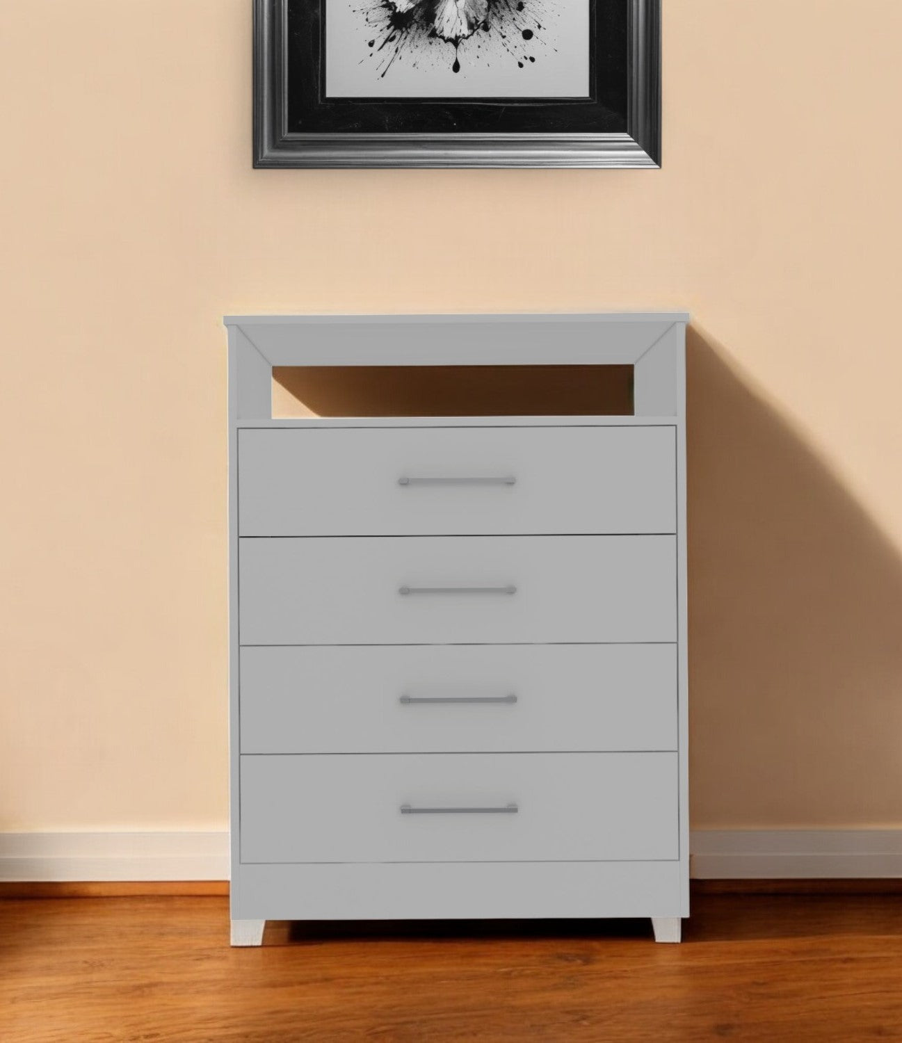 Two Piece White Bedroom Set-Bedroom Furniture Sets-DECOROLALA
