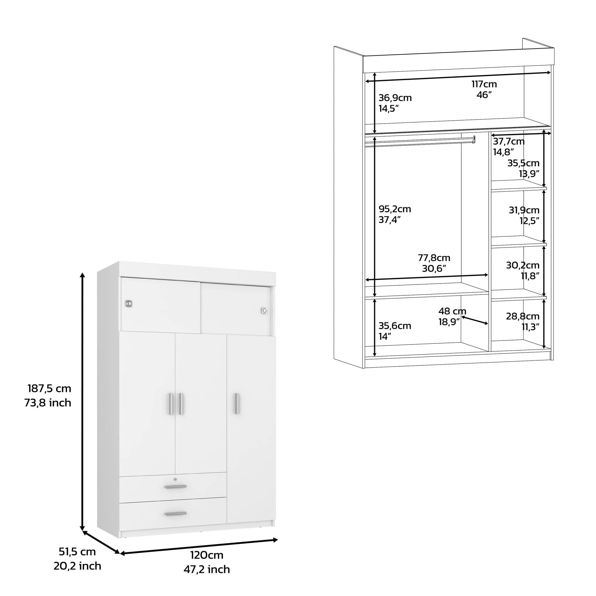 Two Piece White and Natural Bedroom Set-Bedroom Furniture Sets-DECOROLALA