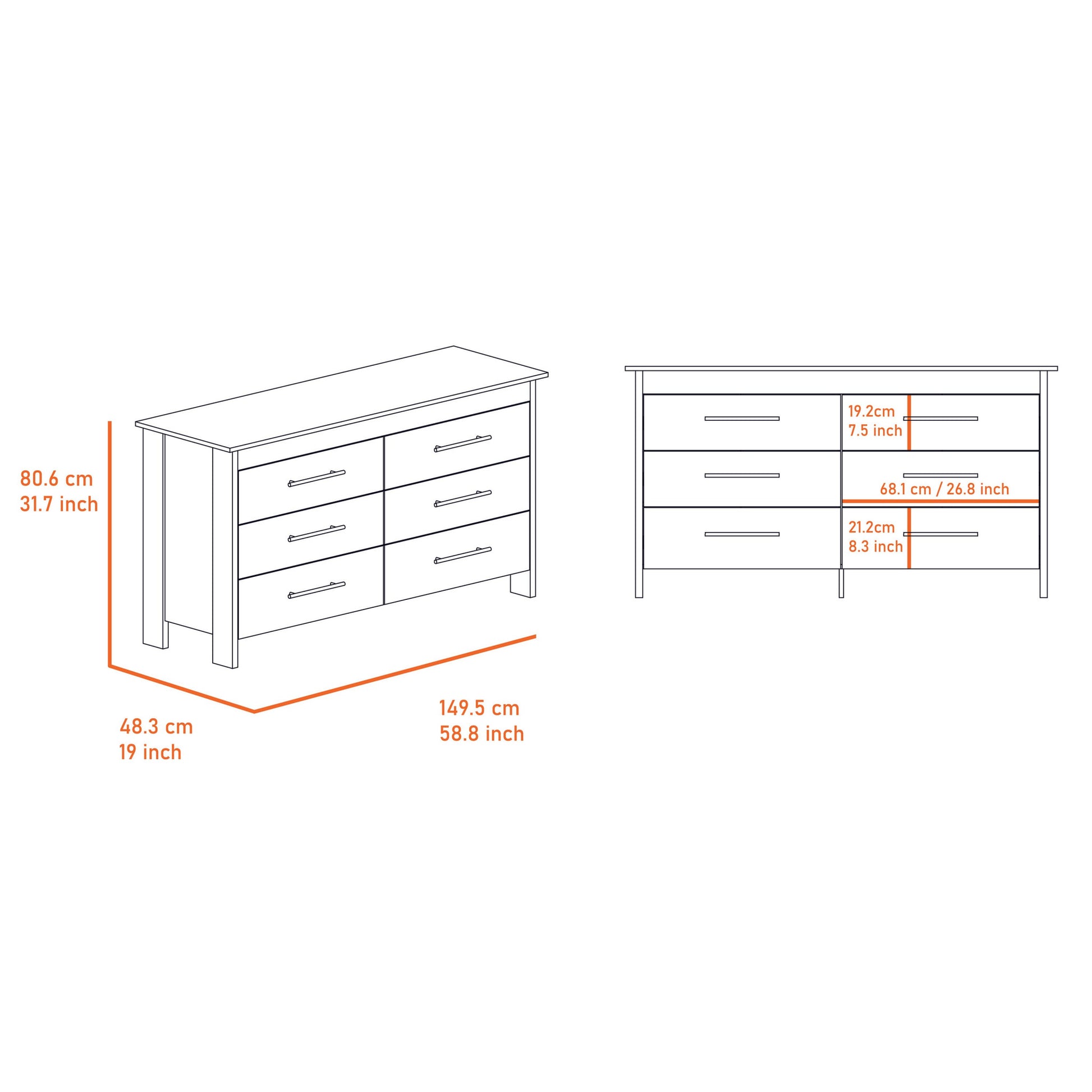 Two Piece White Bedroom Set-Bedroom Furniture Sets-DECOROLALA