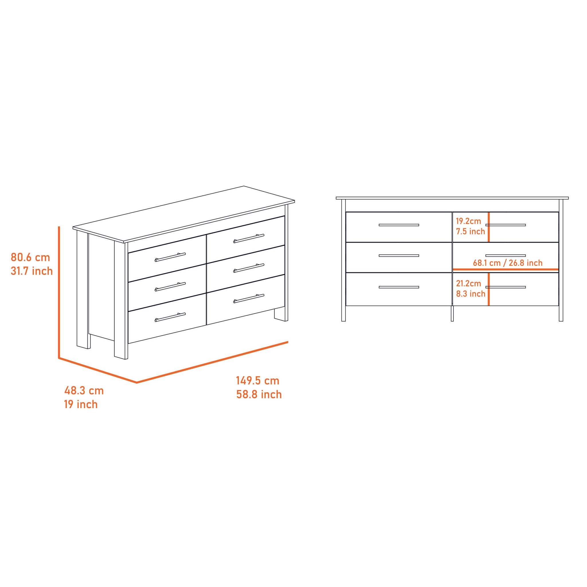 Two Piece White Bedroom Set-Bedroom Furniture Sets-DECOROLALA