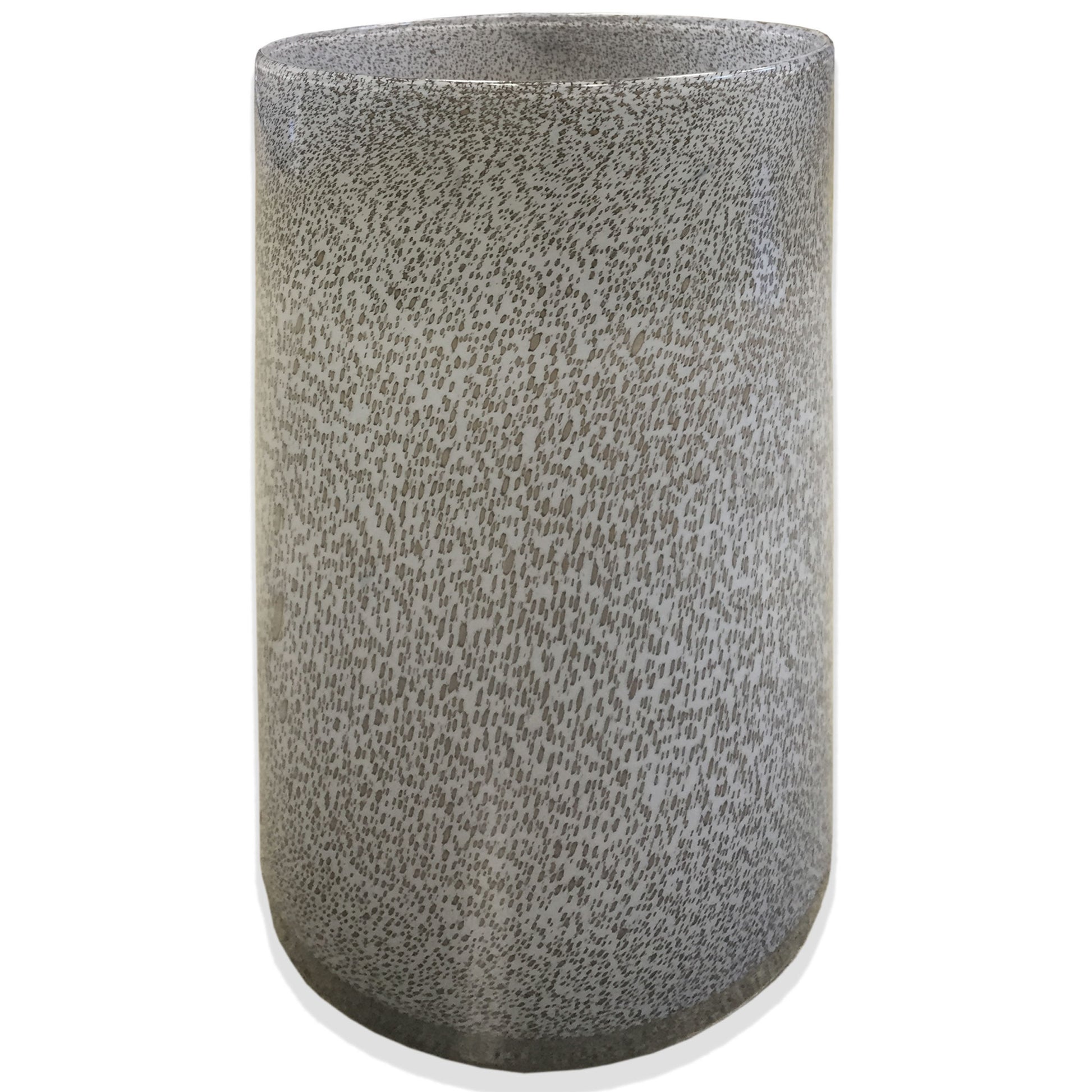 15" Lavender Handblown Speckle Glass Table Vase-Vases-DECOROLALA