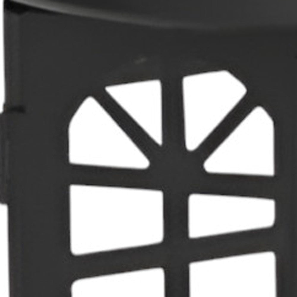 Set of Two Black Metal Celestial Tabletop Lantern Candle Holders-5