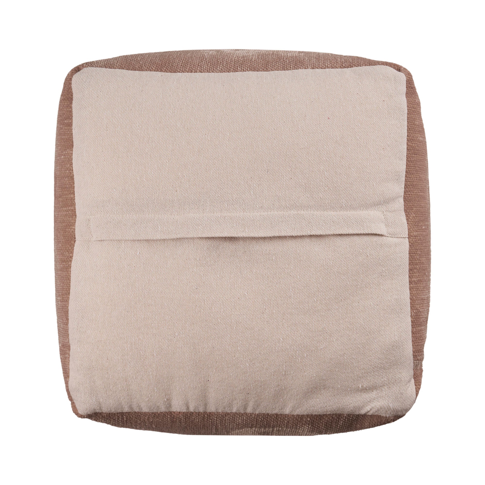 18" Beige Chenille Cube Pouf Ottoman-4