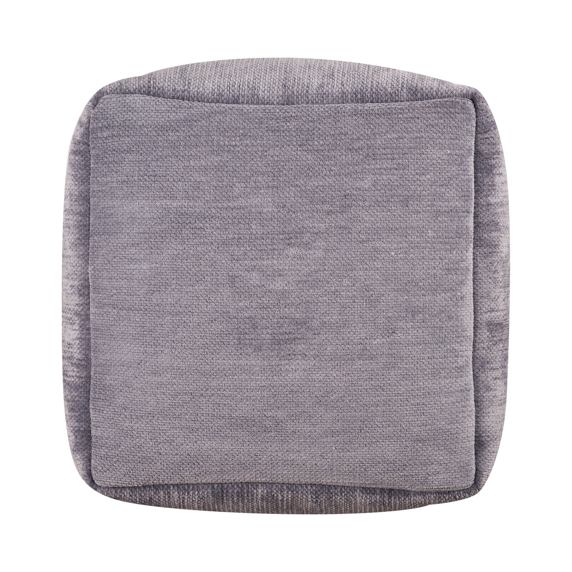 18" Gray Chenille Cube Pouf Ottoman-3