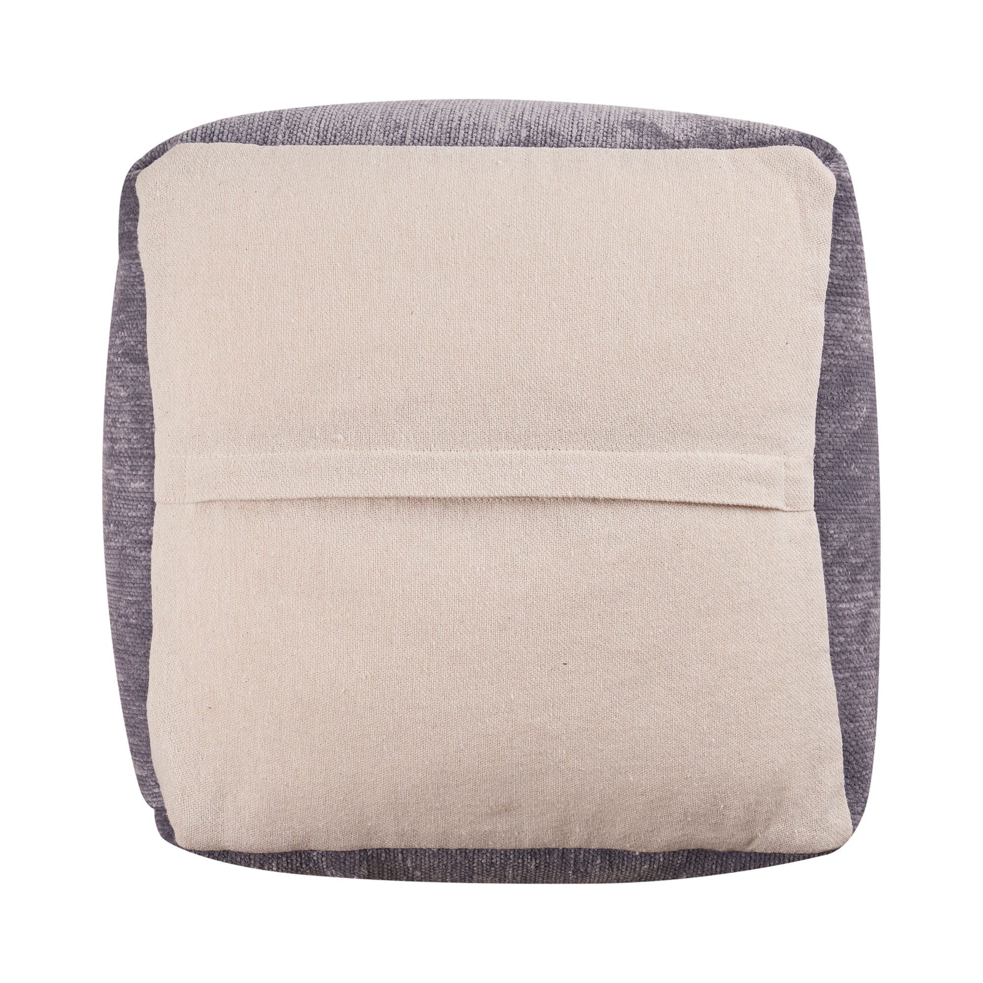 18" Gray Chenille Cube Pouf Ottoman-4