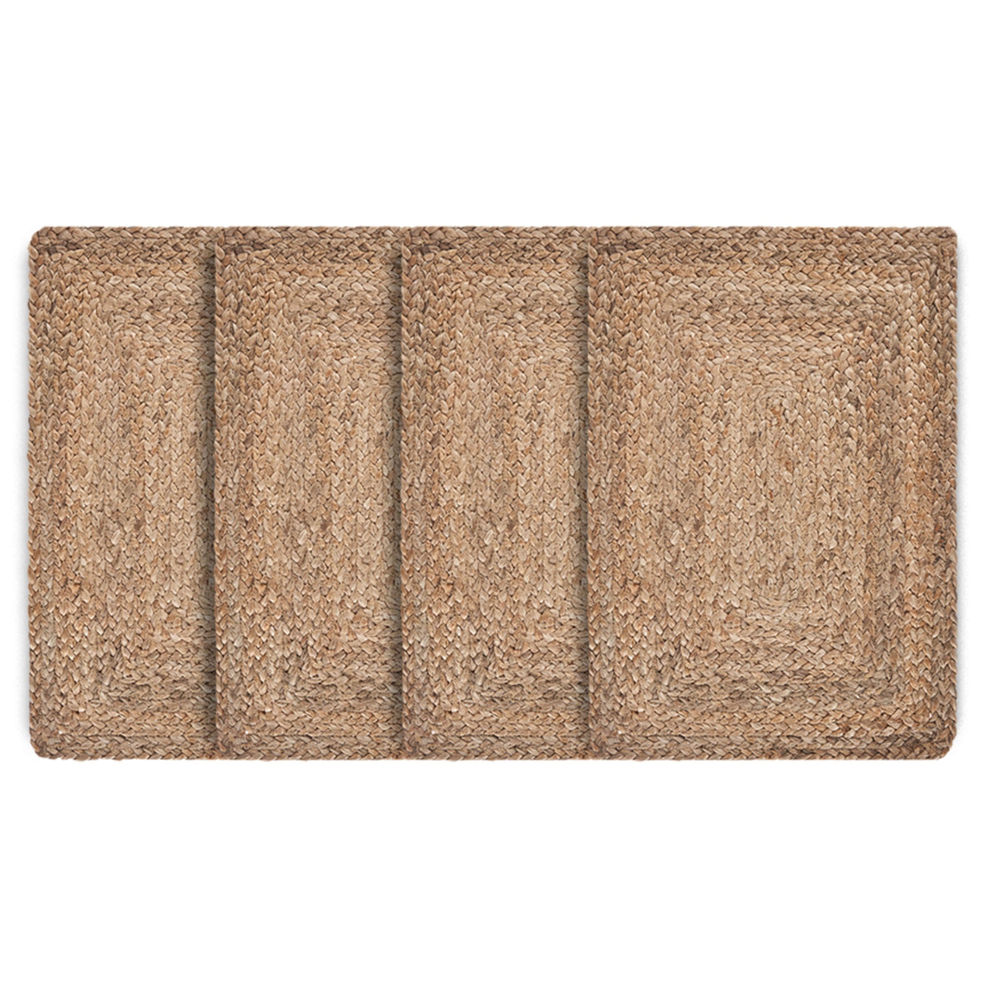 19" Set of Four Natural Jute Placemats-Dining Linens-DECOROLALA