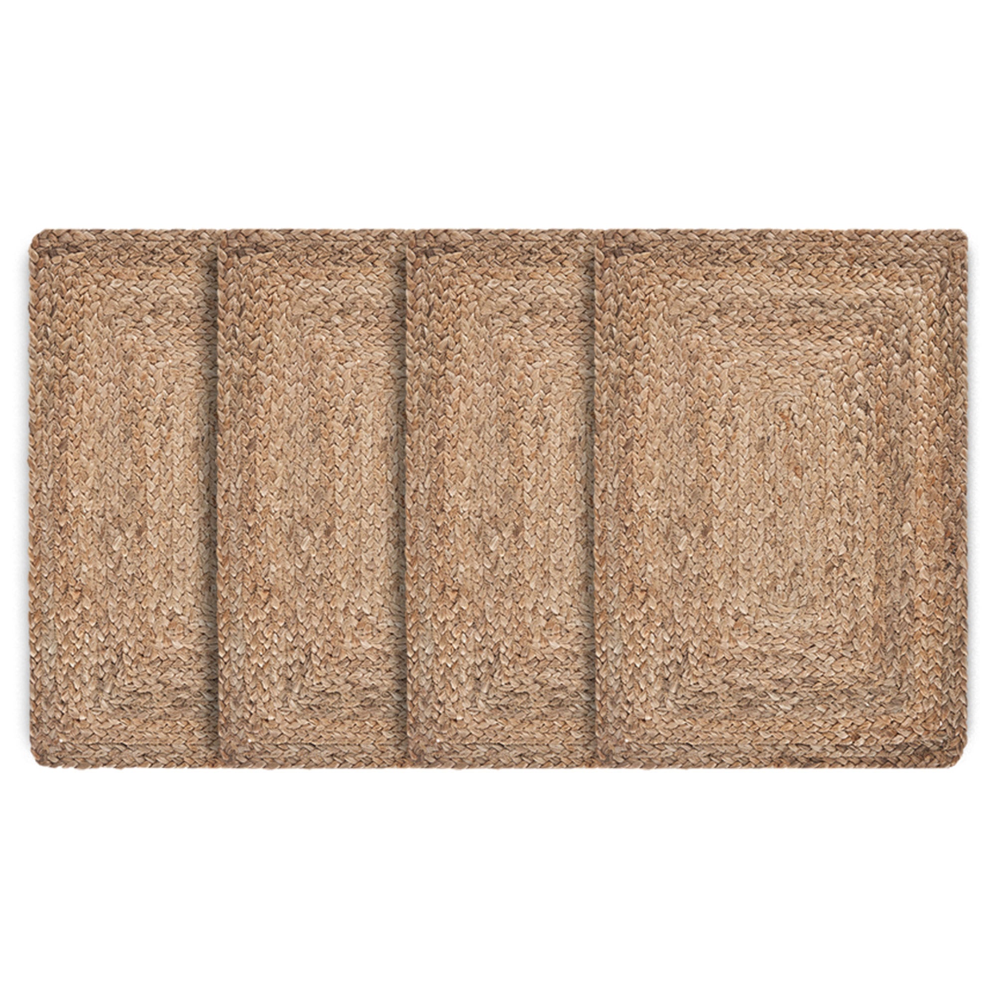 19" Set of Four Natural Jute Placemats-Dining Linens-DECOROLALA