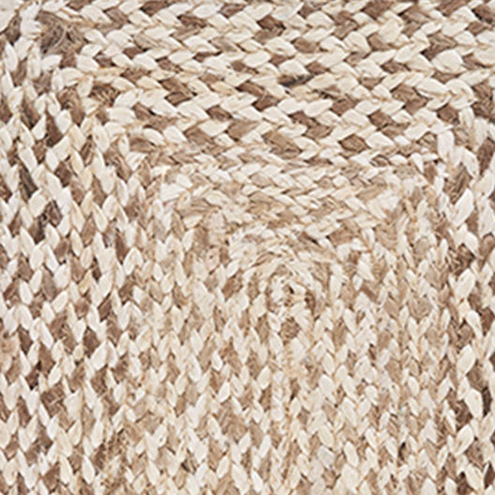 19" Set of Four Ivory And Natural Jute Placemats-Dining Linens-DECOROLALA