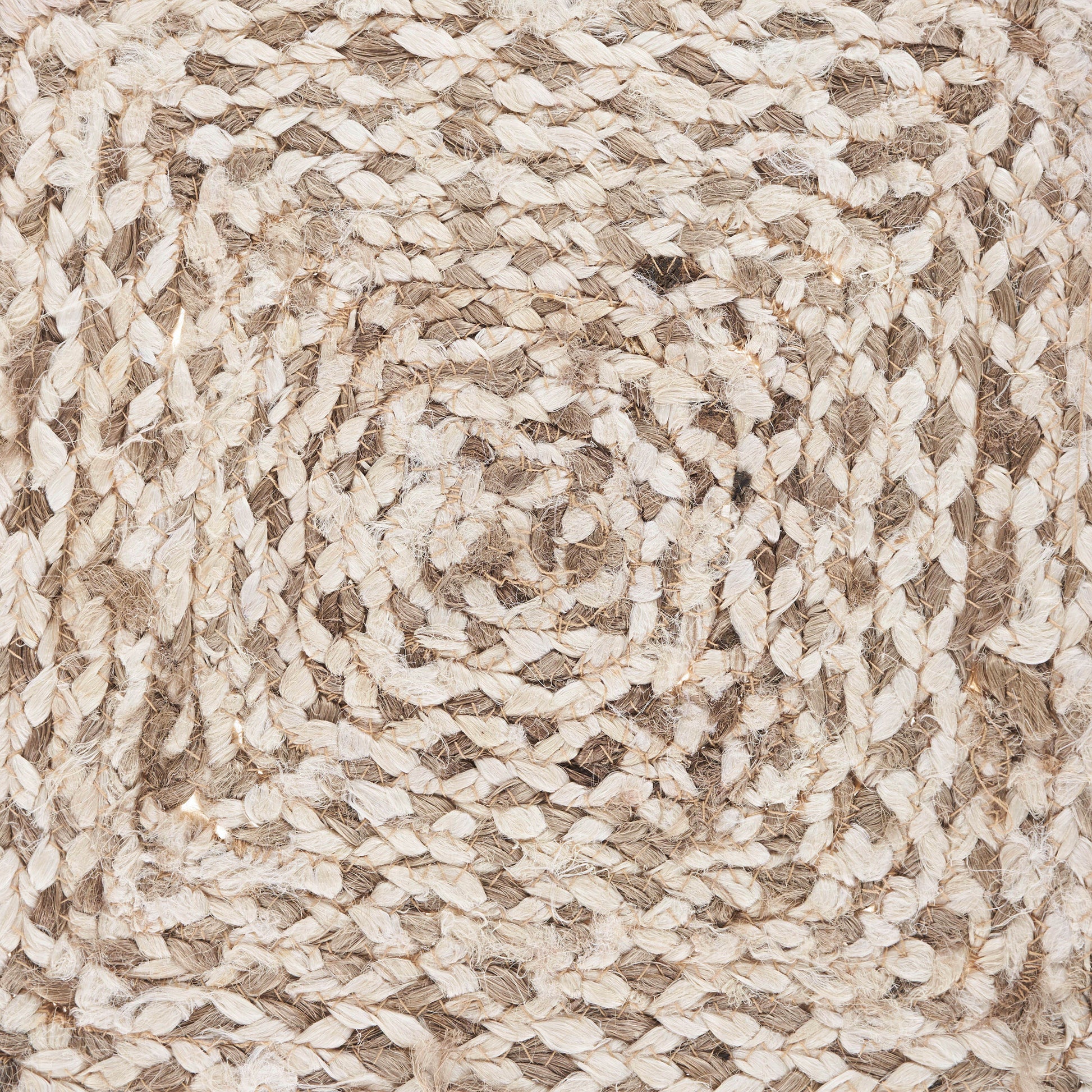 15" Set of Four Ivory And Natural Jute Square Placemats-Dining Linens-DECOROLALA