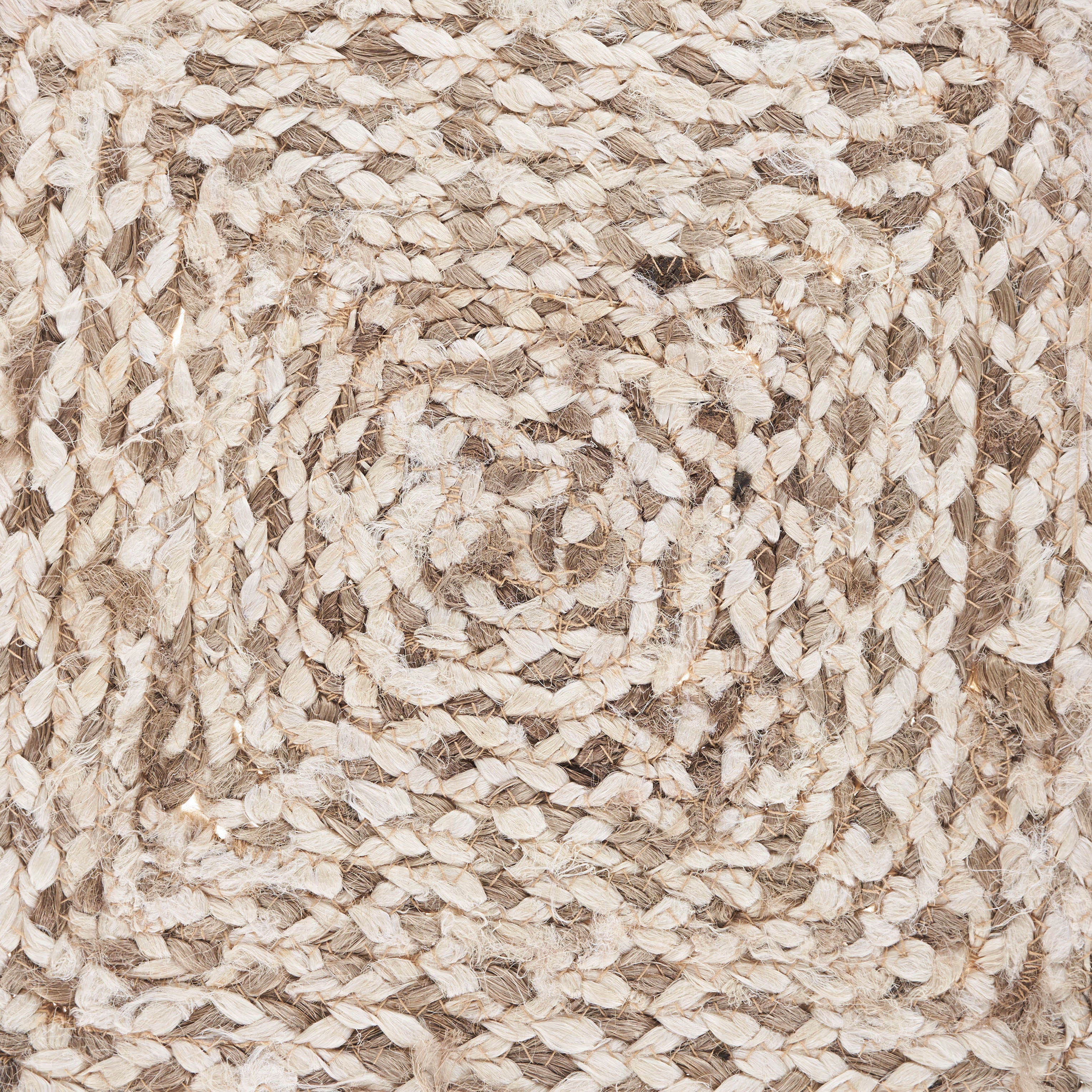 15" Set of Four Ivory And Natural Jute Square Placemats-Dining Linens-DECOROLALA