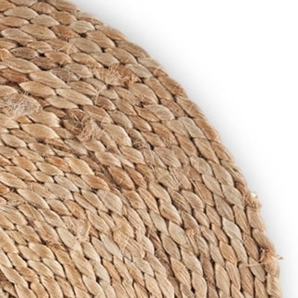 15" Set of Two Natural Jute Round Placemats-Dining Linens-DECOROLALA