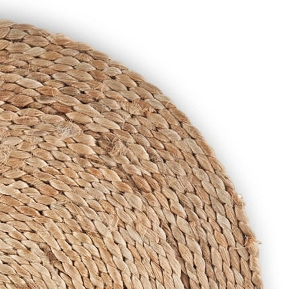 15" Set of Two Natural Jute Round Placemats-Dining Linens-DECOROLALA