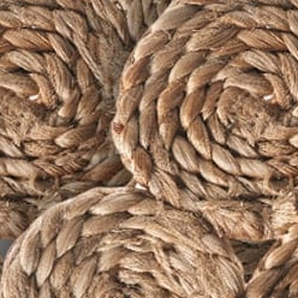 15" Set of Two Natural Braided Jute Scalloped Placemats-Dining Linens-DECOROLALA