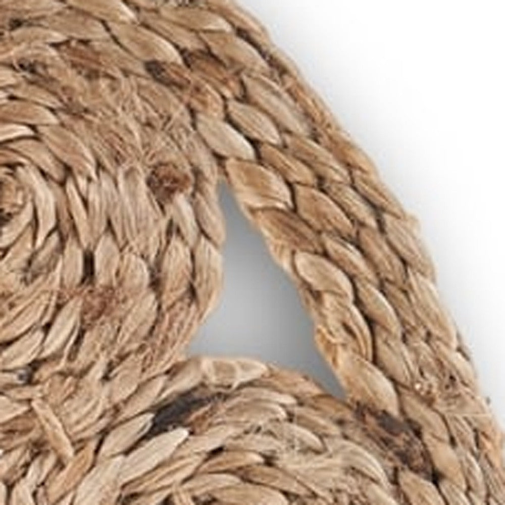 15" Set of Two Natural Braided Jute Round Placemats-Dining Linens-DECOROLALA